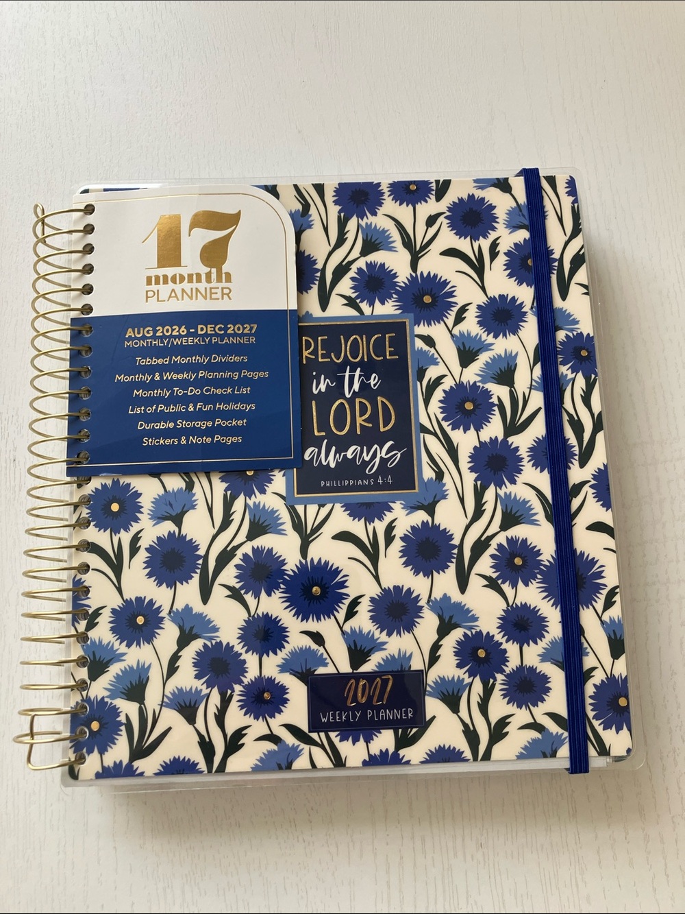 The Creative Expert 17 Month Planner-Rejoice In The Lord Always 8/26-12/27 NWT